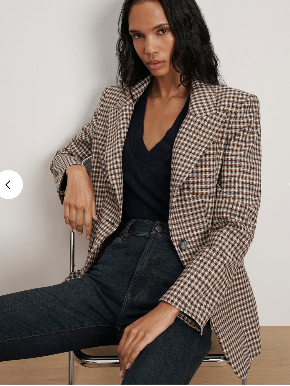 VERONICA BEARD Jacket Livvy Houndstooth Dickey Jacket Size 2 Blazer DAMAGED